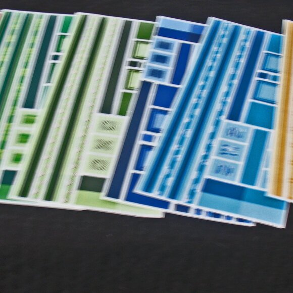 Jumbo Gr Length Stickers, 2 Sheets ea Gr Length Blue, Aqua, Green/Olive, Yellow - Picture 4 of 4